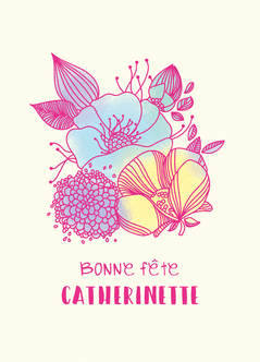 Carte Bonne Fête Catherine Avec Un Bouquet : Envoyer Une Carte Sainte ...